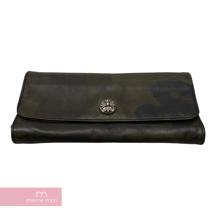 CHROME HEARTS【中古-非常に良い】【-】 CHROME HEARTS Las Vegas Limited Judy Cross  Button Tank Camo Oiled Leather Wallet クロムハーツ 