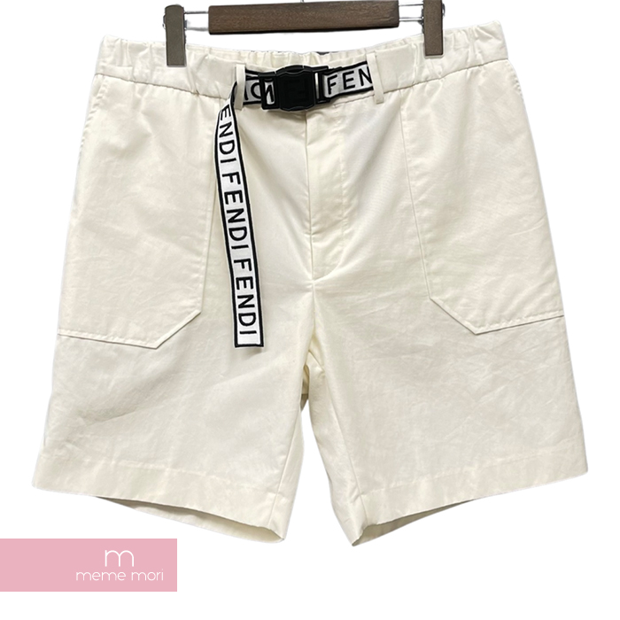 MEN :: FENDI【中古-非常に良い】【52】 FENDI Logo Tape belt Shorts 