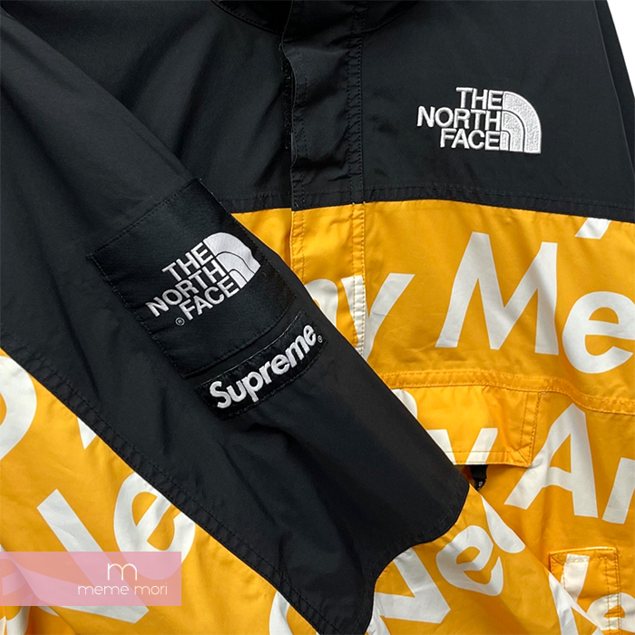 Supreme×THE NORTH FACE 2015AW Mountain Pullover シュプリーム×ノースフェイス  マウンテンプルオーバージャケット ハーフジップブルゾン 総柄ロゴ 文字 By Any Means Necessary イエロー  サイズM【230602】【-C】【me04】-eastgate.mk