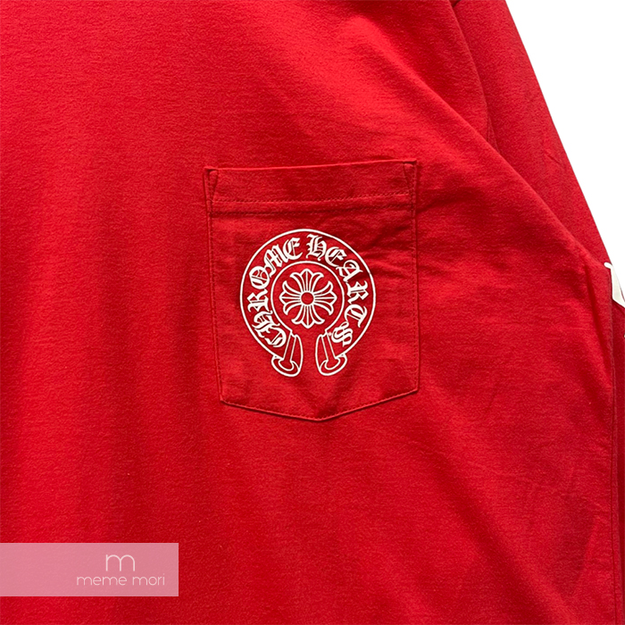 Chrome Hearts Tシャツ 特大赤ホースシュー 赤スクロールラベル 黒ご対応させて頂きます